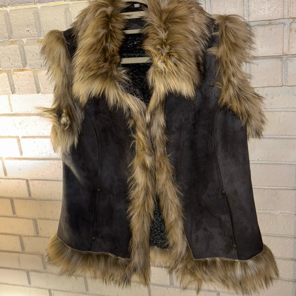 Tasha Polizzi fur trim vest